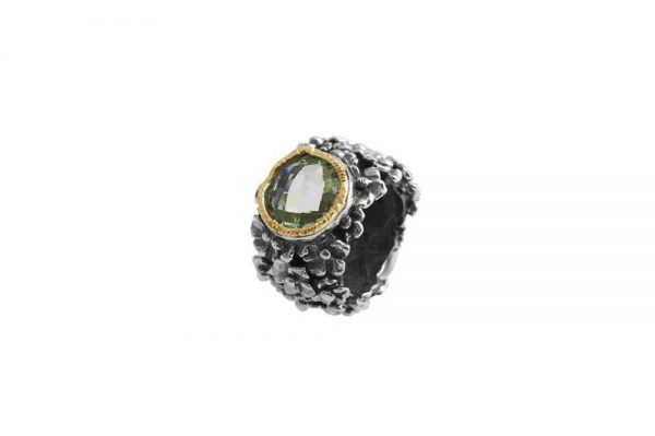 Briolette cut gemstone band ring