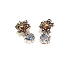 Bouquet grumetto earrings with briolette cut gemstones