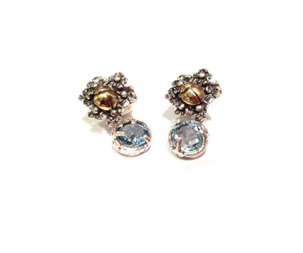 Bouquet grumetto earrings with briolette cut gemstones