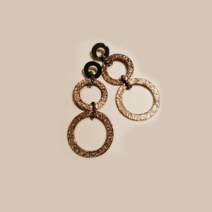 Long bronze circle earrings