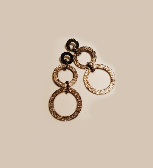 Long bronze circle earrings