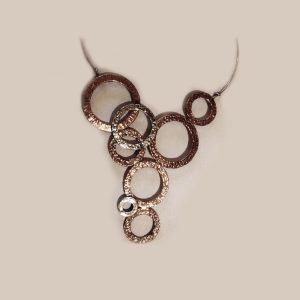 Bronze and silver circle necklace