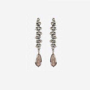 Silver long nub earrings in silver