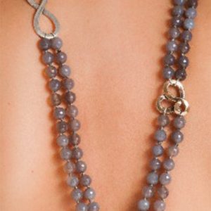50cm double strand gemstone necklace