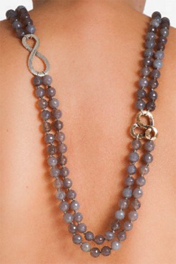50cm double strand gemstone necklace
